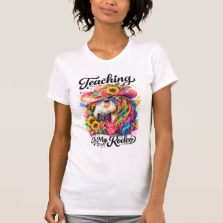 フラワーカウガールTシャツ 教師用ロデオシャツ Tシャツ