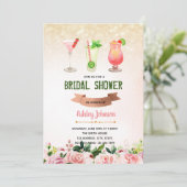 フラワーカクテル婚約パーティの招待 招待状 (スタンド正面)