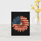 フラワーカジュアルアメリカ国旗の星とストリップ カード (黄色い花)