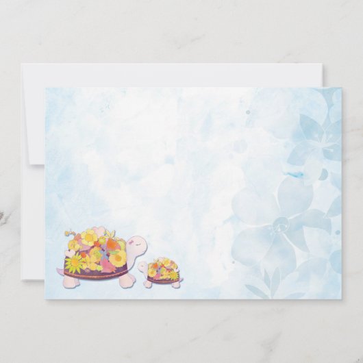 フラワーカメ男の赤ちゃん誕生のお知らせ 案内状 (裏面)