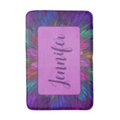 フラワーカラフルサイケデリック抽象芸術のフラクタル名 バスマット (正面縦)