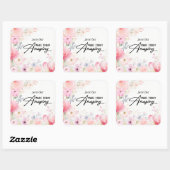 フラワーカラフルステッ感動的カー スクエアシール (シート)