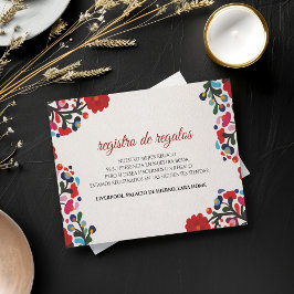 フラワーカラフルスペインの結婚式 エンクロージャーカード