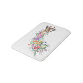 フラワーカラフルズブーケキリンスケッチモダン バスマット (アングル)