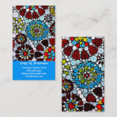 フラワーカラフルモザイクサークルバブルデザイン 名刺 (正面/裏面)