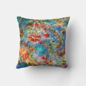 フラワーカラフル素朴デジタルコラージュ2 クッション (裏面)