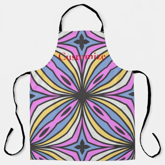 フラワーカラフル花びらサンダー_コーブ エプロン (正面)