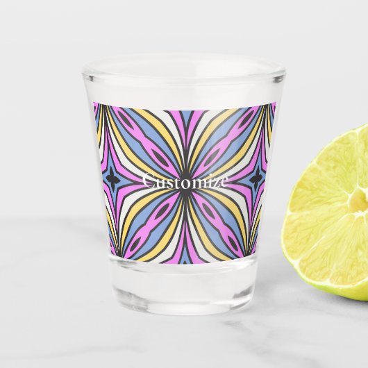 フラワーカラフル花びらサンダー_コーブ ショットグラス (正面)