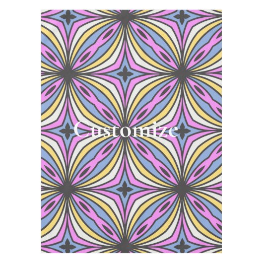 フラワーカラフル花びらサンダー_コーブ テーブルクロス (正面)