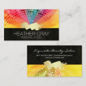 フラワーカラフル金ゴールドブラシ 予約カード (正面/裏面)