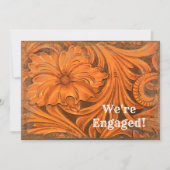 フラワーカントリー素朴ウェスタン婚約パーティ 招待状 (正面)