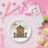 フラワーカントリー素朴チャーム付きサニーチャーチ ペーパープレート (パーティー)