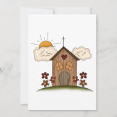 フラワーカントリー素朴チャーム付きサニーチャーチ 招待状 (正面)