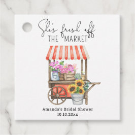 フラワーカートのブライズシャワー フェイバータグ