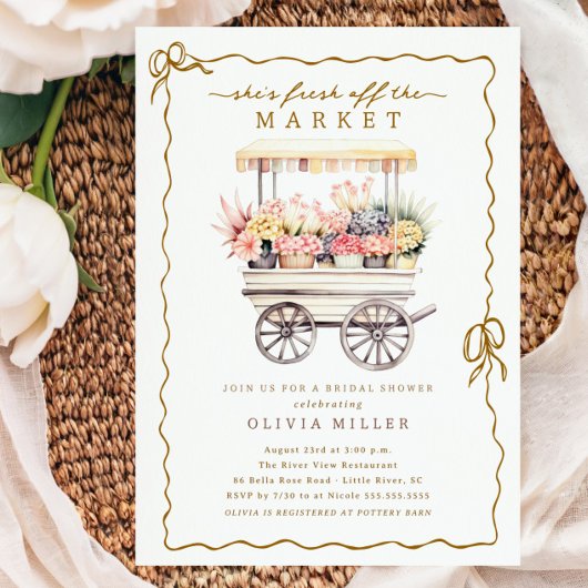 フラワーカートのブライダルシャワーへの招待 招待状