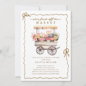 フラワーカートのブライダルシャワーへの招待 招待状 (正面)