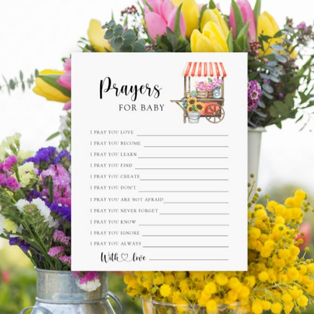 フラワーカートのベビーシャワー – ベビー用祈りの言葉 (クリエイターアップロード済み)