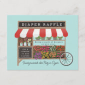 フラワーカートファーマーズマーケットベビーおむつラッフル エンクロージャーカード (正面)