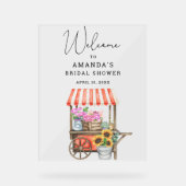 フラワーカートブライダルシャワーウェルカムサイン アクリルサイン (正面)