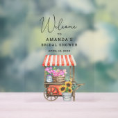 フラワーカートブライダルシャワーウェルカムサイン アクリルサイン (ニュートラル)