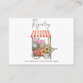 フラワーカートブライダルシャワーレジストリ用QRコード エンクロージャーカード (正面)