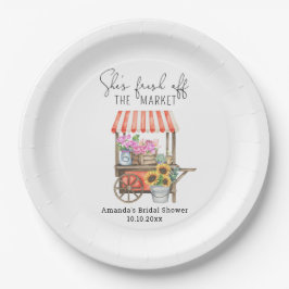 フラワーカートブライダルシャワー ペーパープレート