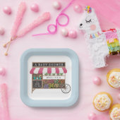 フラワーカート農家マーケットピンクベビーシャワー ペーパープレート (パーティー)