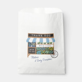 フラワーカート農家マーケットブルーベビーシャワー フェイバーバッグ