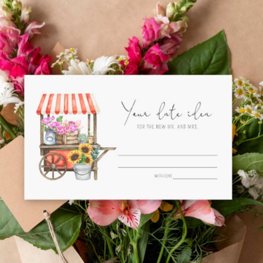 フラワーカート - デートの夜のアイデア \ デートジャーボックス エンクロージャーカード