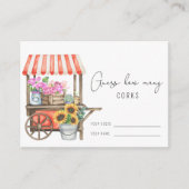 フラワーカート - 何個の栓の数を当てる 結婚前ゲーム エンクロージャーカード (正面)