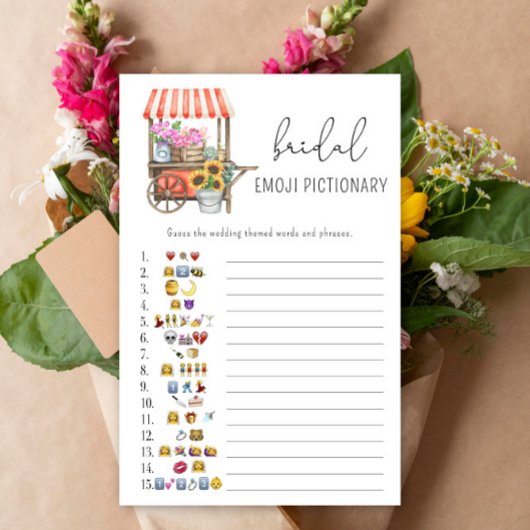 フラワーカート – 絵文字ブライダルシャワー