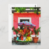 フラワーカートSan Juan,プエルトリコ ポストカード (正面/裏面)