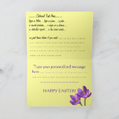 フラワーカードクロッカス花カスタム花グリーティングカード シーズンカード (内部)