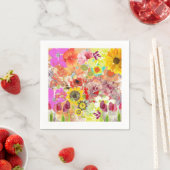 フラワーガロールパーティー花嫁ランチョンペーパーナプキン スタンダードカクテルナプキン (インサイチュ)