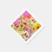 フラワーガロールパーティー花嫁ランチョンペーパーナプキン スタンダードカクテルナプキン (角)