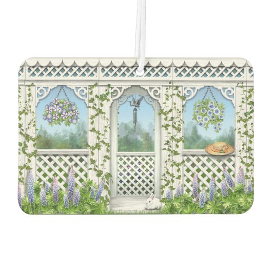 フラワーガーデンかわいらしガゼボデザイン カーエアーフレッシュナー (裏面)