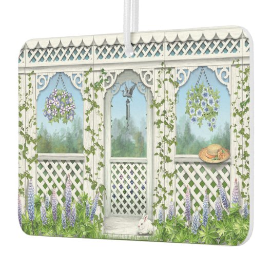 フラワーガーデンかわいらしガゼボデザイン カーエアーフレッシュナー (左)