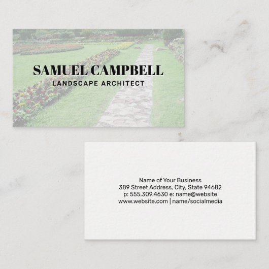 フラワーガーデンとウォーキング 名刺 (正面/裏面)