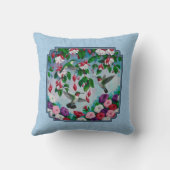 フラワーガーデンとハミングバーズブルー クッション (裏面)