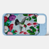 フラワーガーデンとハミングバーズブルー Case-Mate iPhoneケース (裏面 (横))
