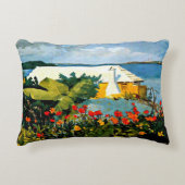 フラワーガーデンとバンガローバイウィンスローホーマー アクセントクッション (正面)