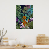 フラワーガーデンにヒョウ ポスター (キッチン)