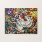 フラワーガーデンの一角獣 ジグソーパズル (横)