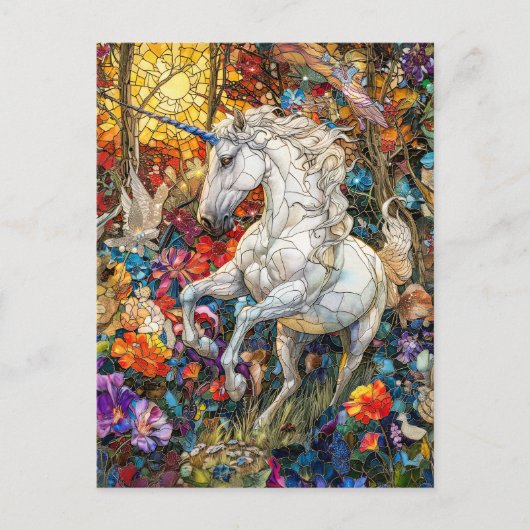 フラワーガーデンの一角獣 ポストカード (正面)