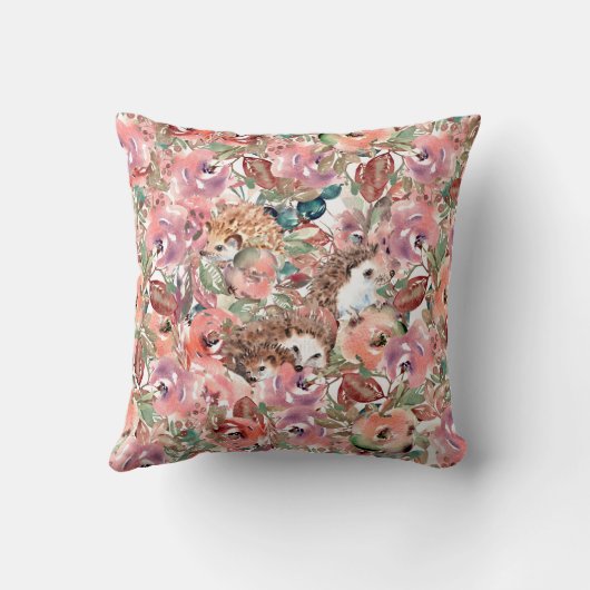 フラワーガーデンの四つの小さなハリネズミ クッション (裏面)