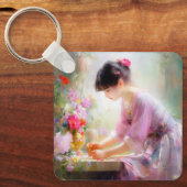 フラワーガーデンの少女 キーホルダー (正面)