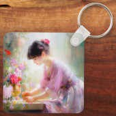 フラワーガーデンの少女 キーホルダー (裏面)