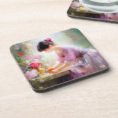 フラワーガーデンの少女 コースター (左側)