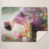 フラワーガーデンの少女 シェルパブランケット (正面(横))