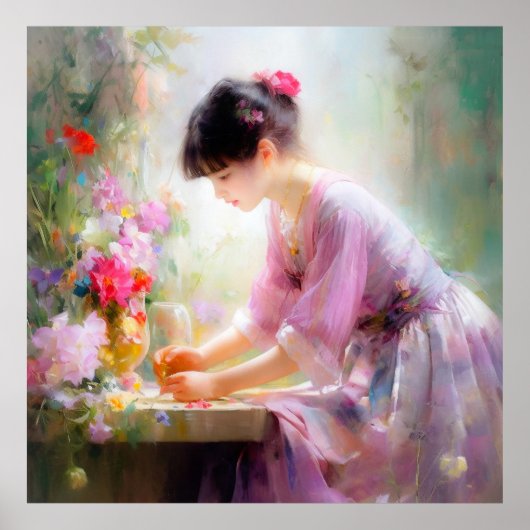 フラワーガーデンの少女 ポスター (正面)